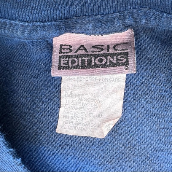 Vintage 90s Overdyed Dark Blue Reworked Pocket T-Shirt Made in USA - Picture 3 of 6